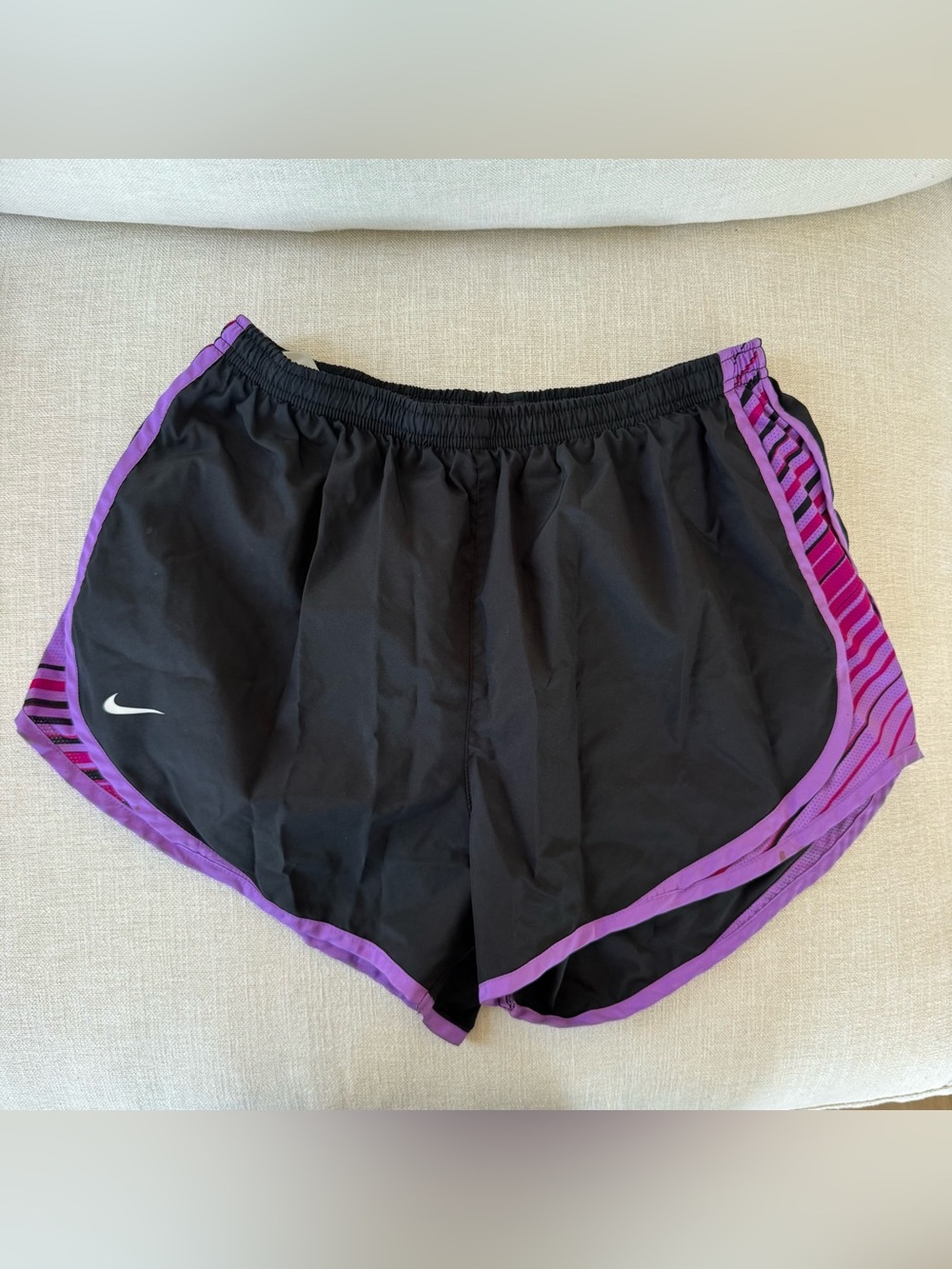 Nike Black and Purple Athletic Shorts
